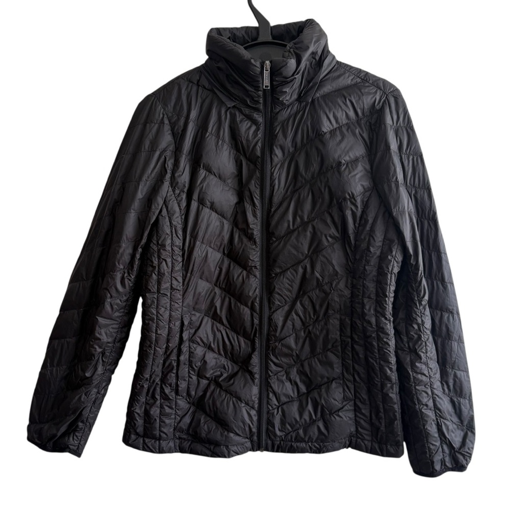 London Fog Size Medium Black Down Filled Jacket Outdoor Winter‎ Neutral Travel